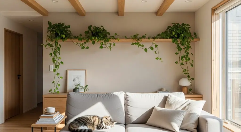 Sala decorada com jibóias.