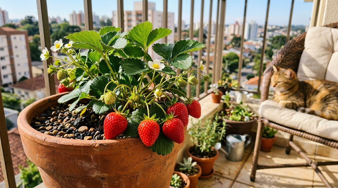 Guia Prático para Cultivar Morangos em Casa e em Espaços Pequenos