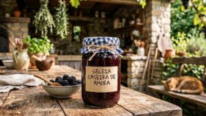 Pote de geleia de Amora.