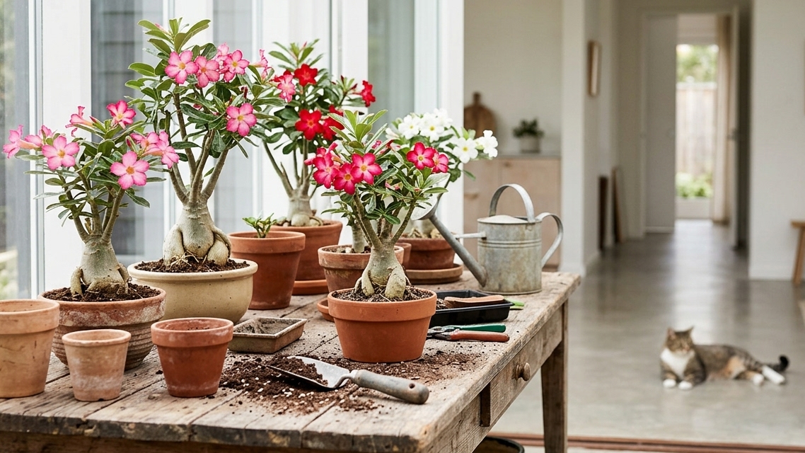 Rosa-do-deserto em vaso: guia prático para cultivar e florescer